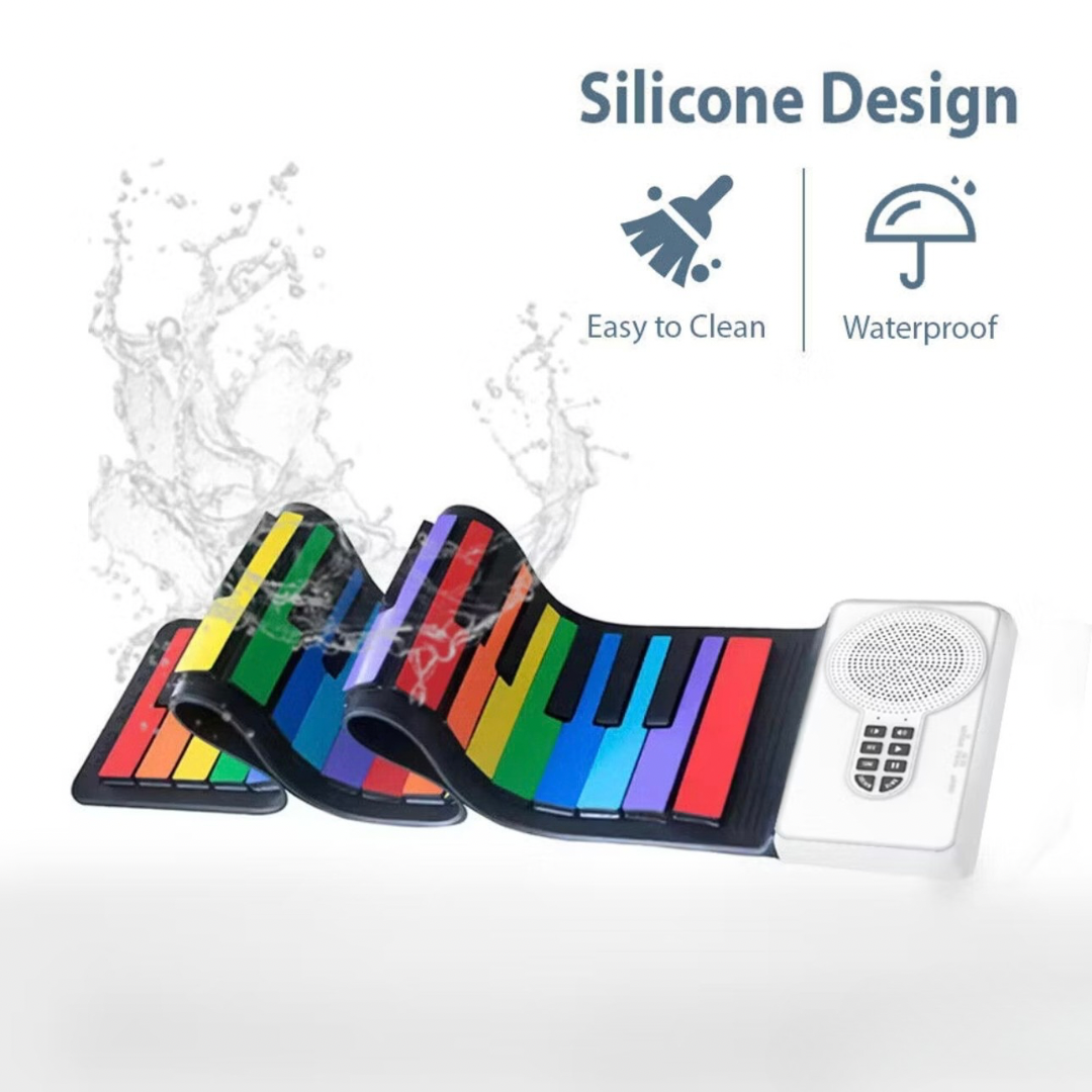 Silicone Portable Rollable Piano - Rainbow 49 Keys