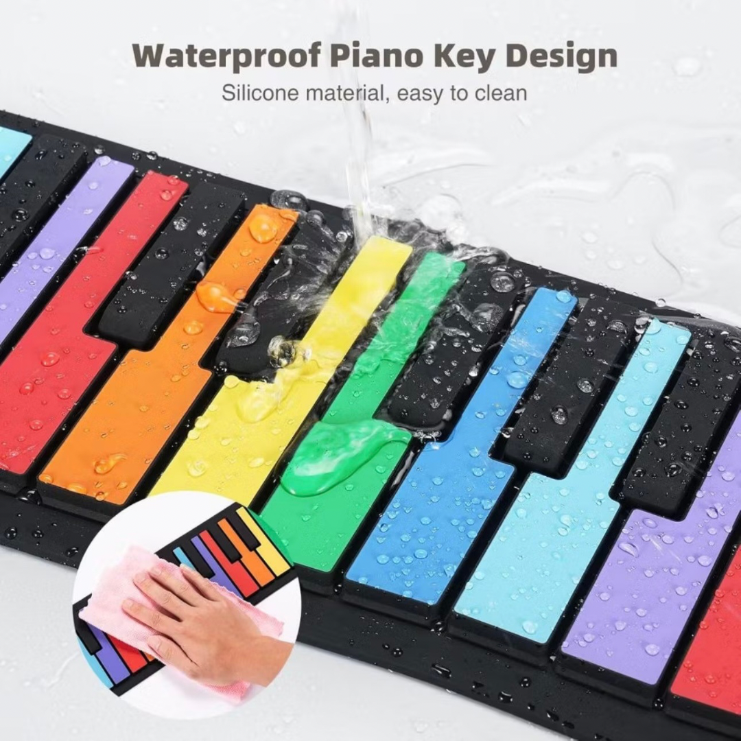 Silicone Portable Rollable Piano - Rainbow 49 Keys