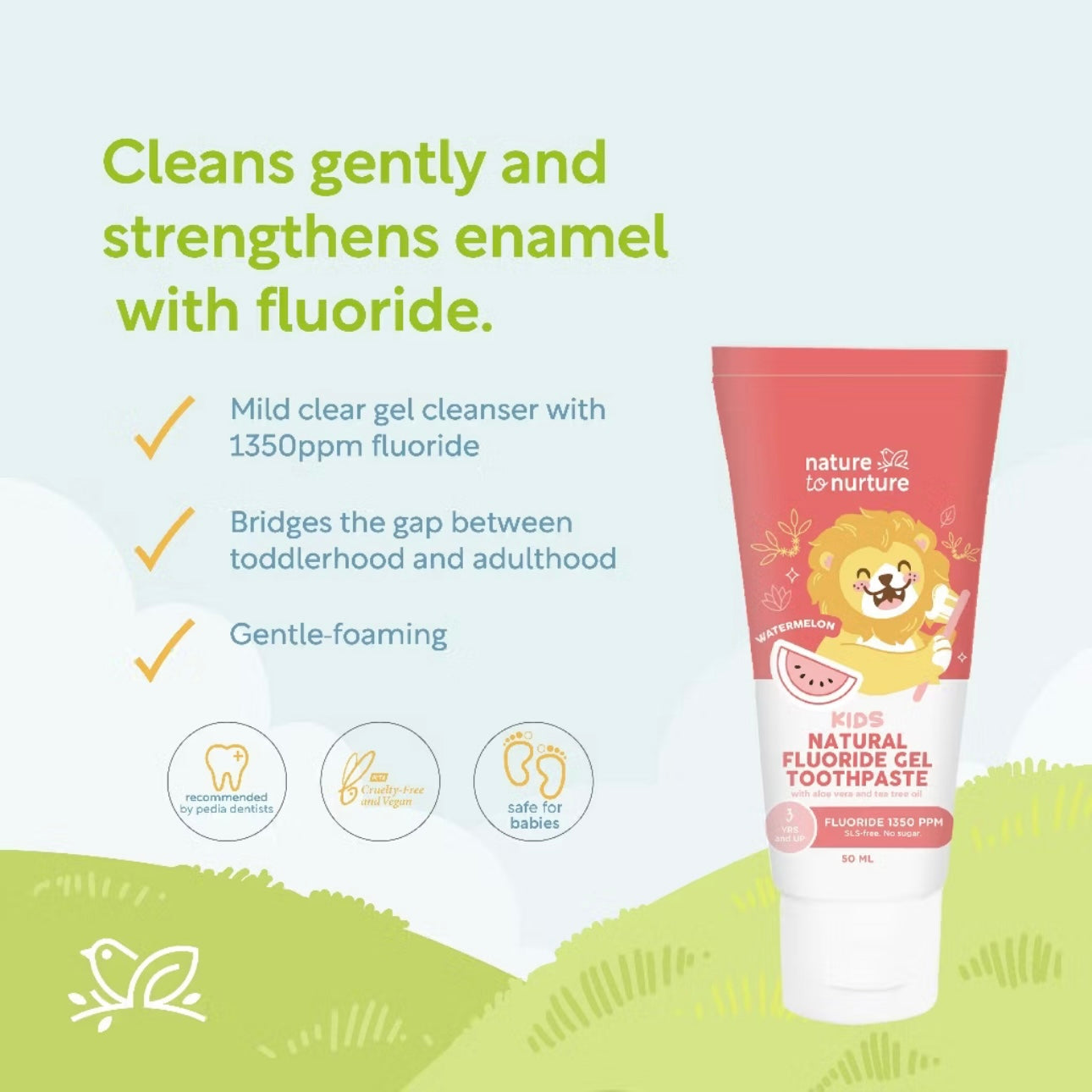 Nature to Nurture Kids Fluoride Gel Toothpaste - 3 Years & Up
