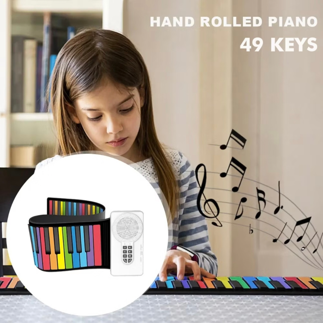 Silicone Portable Rollable Piano - Rainbow 49 Keys