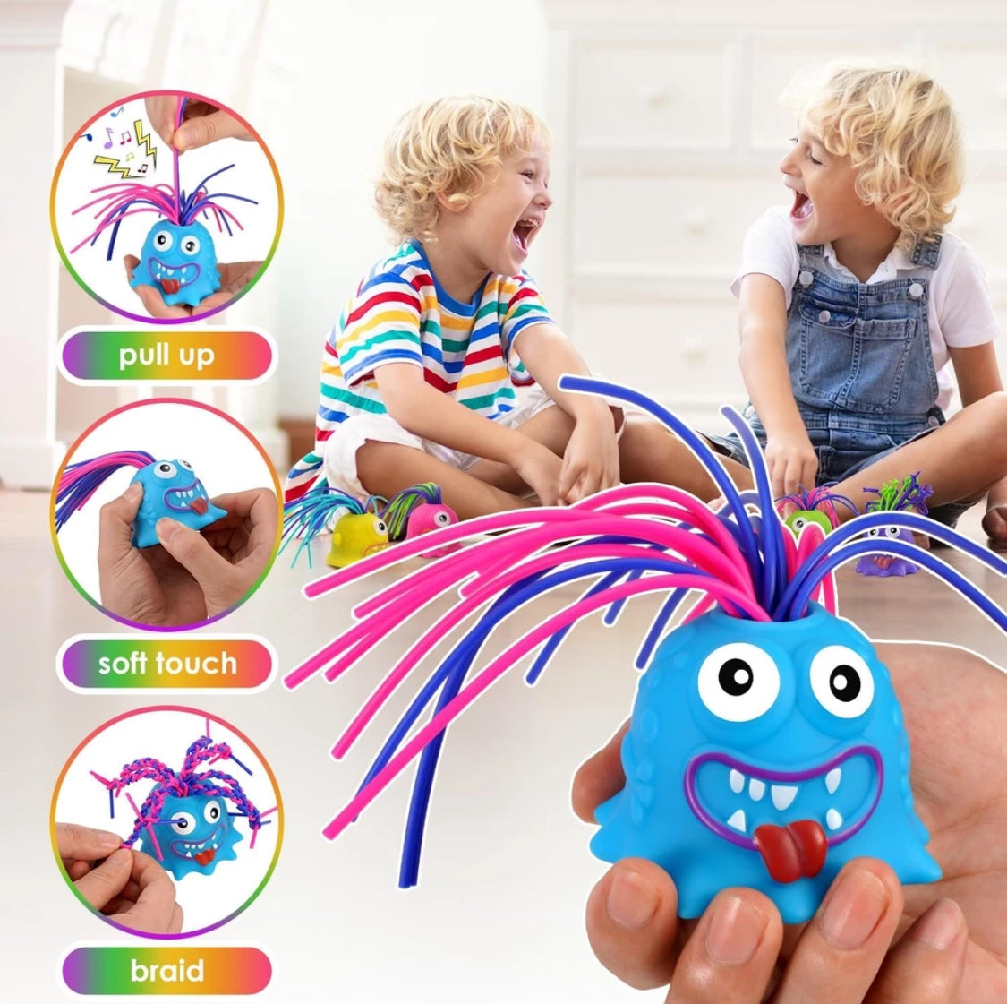 Fun Hair Pulling Fidget Screaming Monster Toys