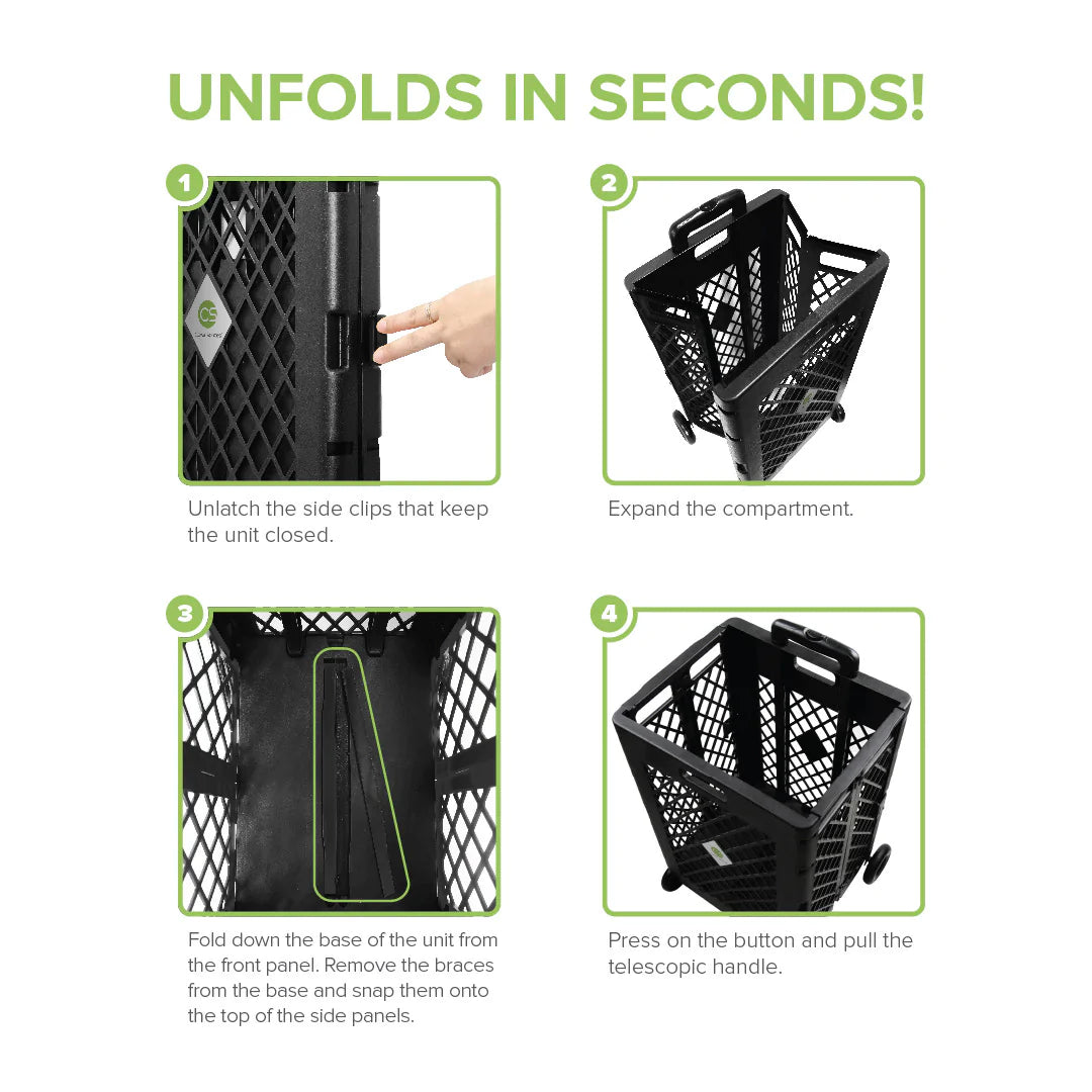 Clever Spaces Foldable Utility Trolley Cart