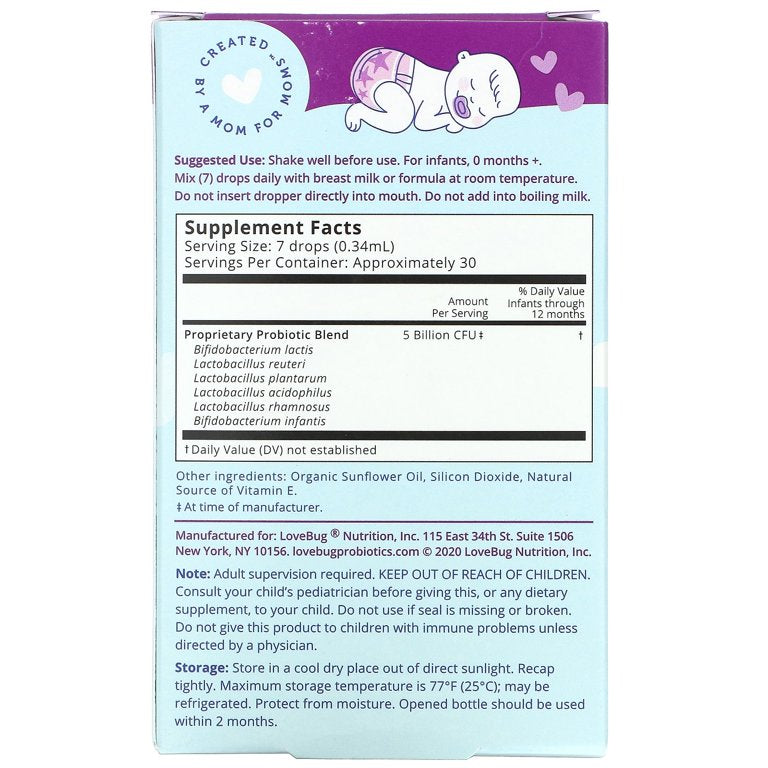 LoveBug Probiotics Baby Drops for 0+ Months 10ml