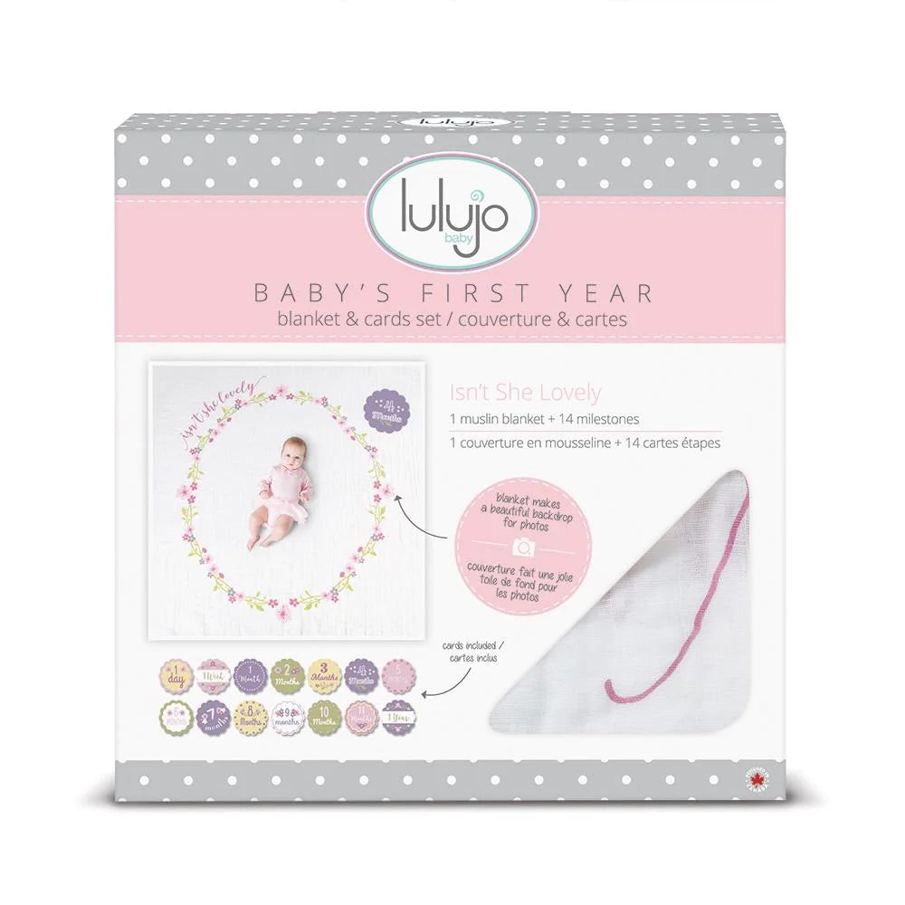 Lulujo Milestone Blanket & Card Set