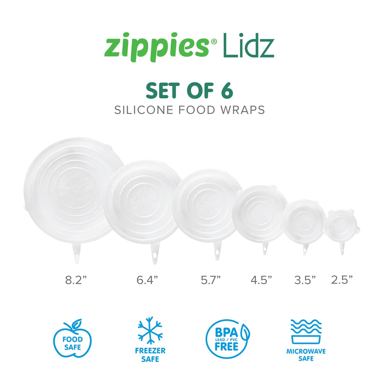 Zippies Lidz Reusable Silicone Stretch Lids