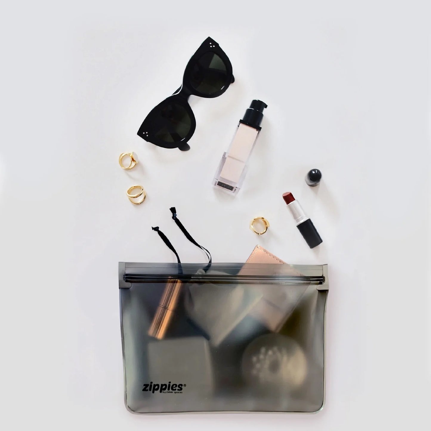 Zippes Reusable Standup Storage Bags - Steel Grey