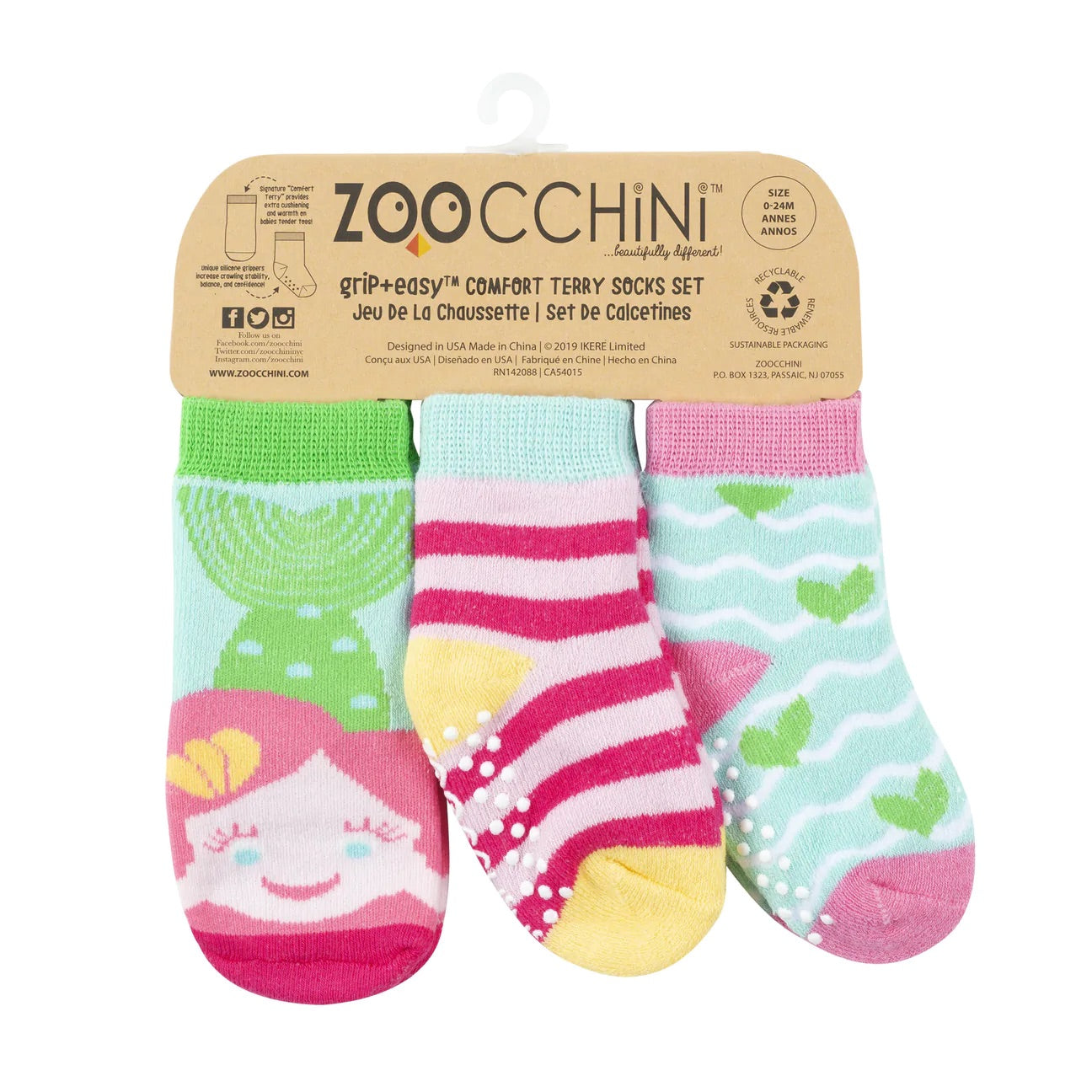 Zoocchini Comfort Terry Baby Socks - 3 PC