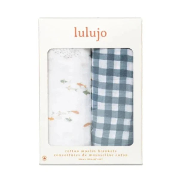 Lulujo Cotton Muslin Blanket (Set of 2)