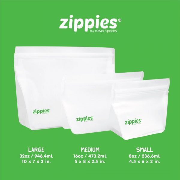 Zippies Reusable Standup Storage Bags - Pastel Rainbow Color Series