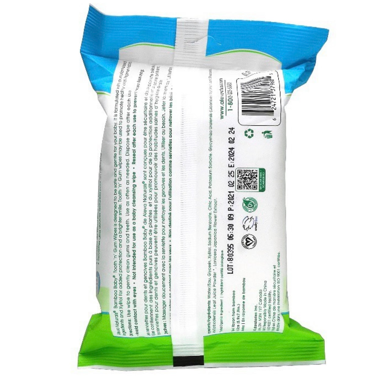 Aleva Naturals Bamboo Baby Tooth 'n' Gum Wipes