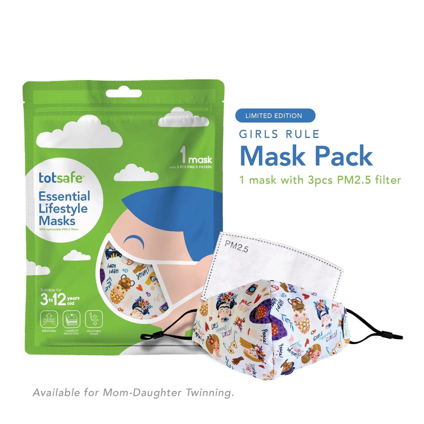 Totsafe Girls Rule Mom-Daughter Twinning Mask