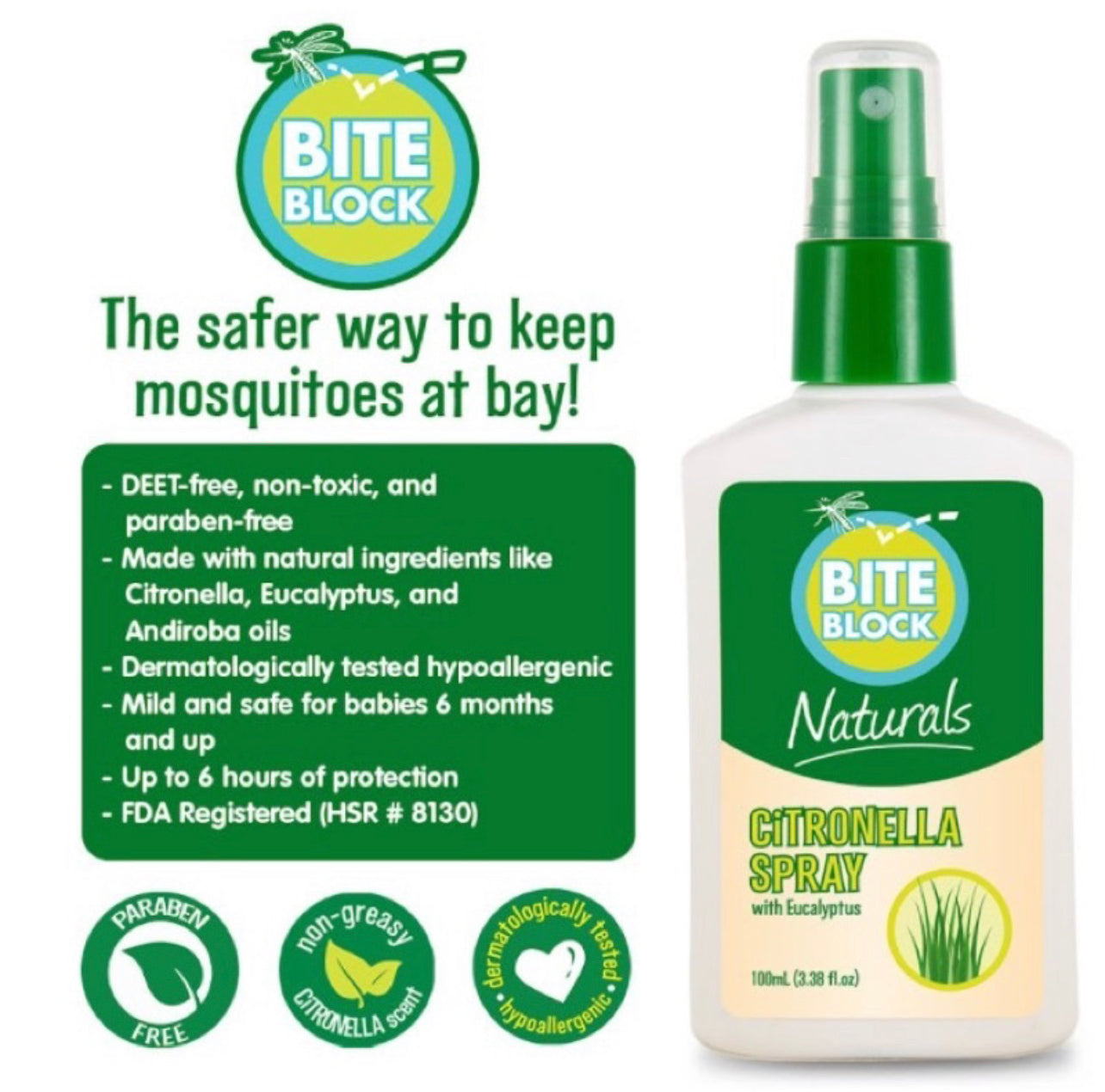 Bite Block Naturals Insect Repellent Citronella