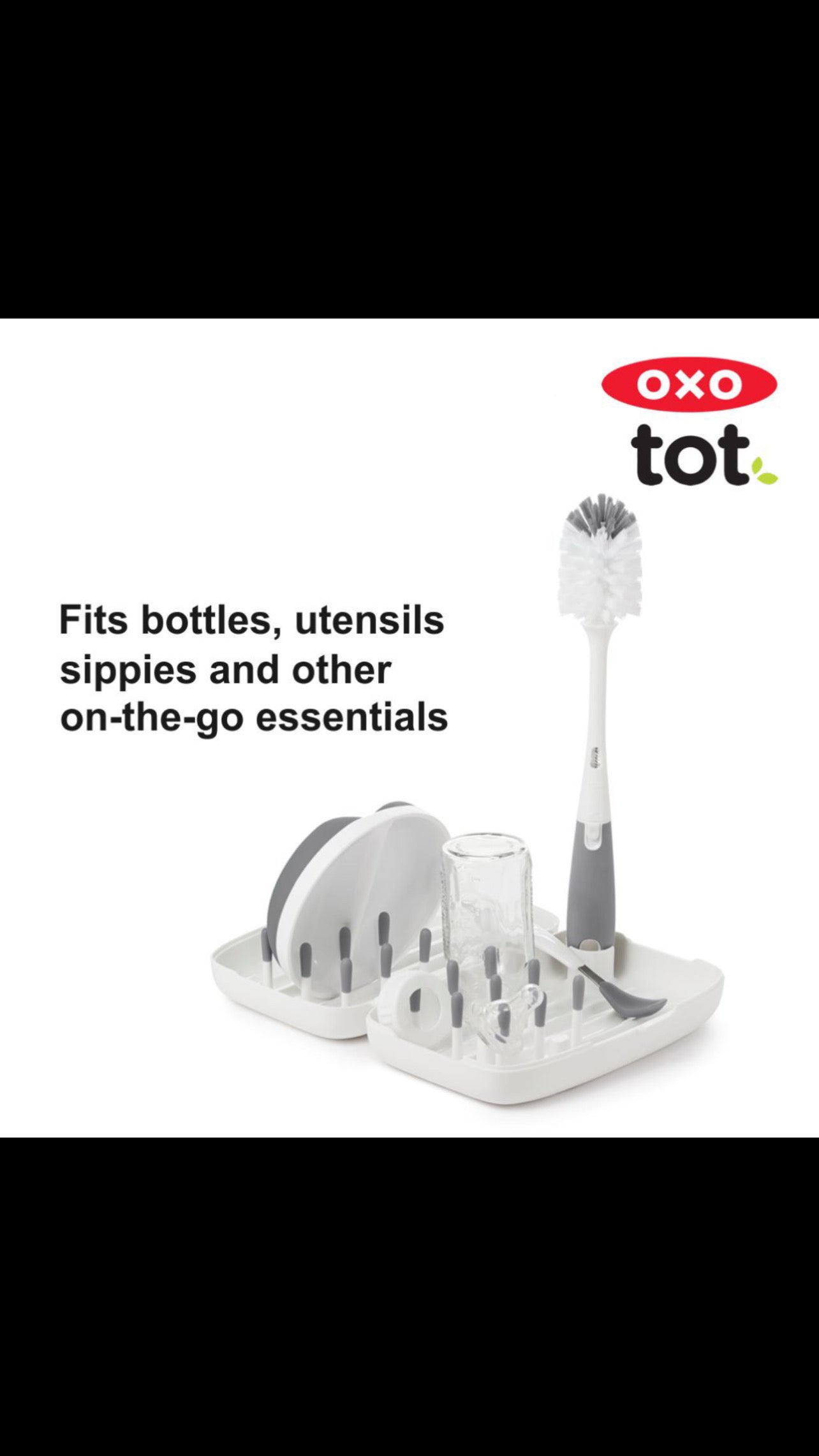 Oxo Tot On-The-Go Drying Rack & Bottle Brush