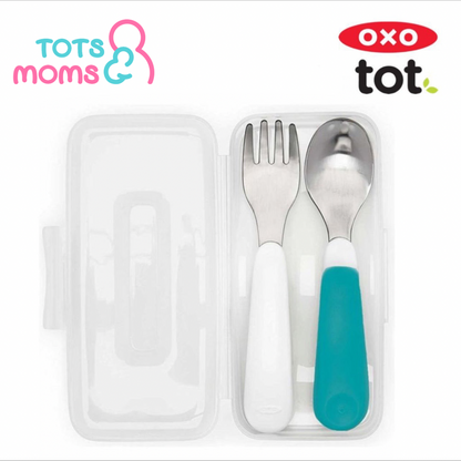 Oxo Tot On The Go Fork And Spoon Set With Case