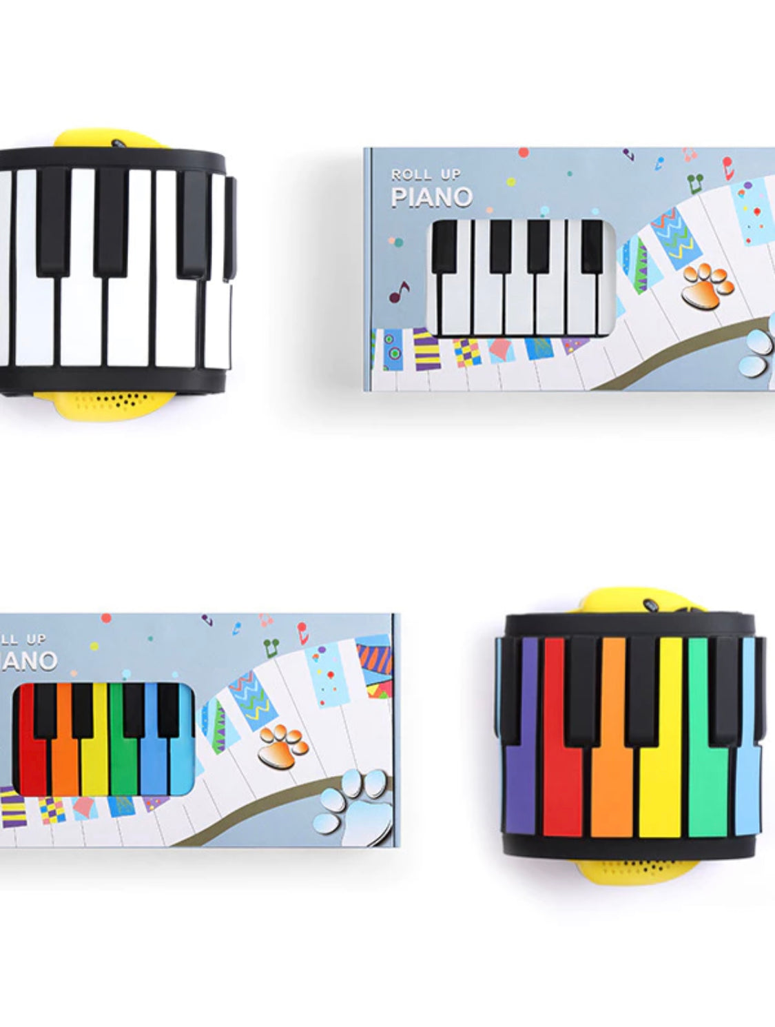 Silicone Portable Rollable Piano - Rainbow 49 Keys