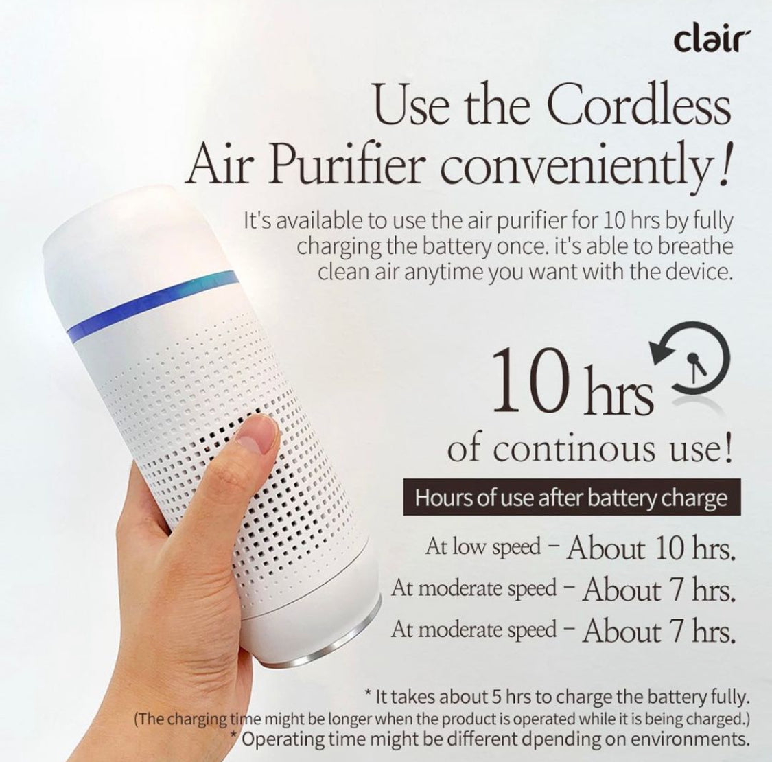 Clair Portable and Rechargeable Air Purifier