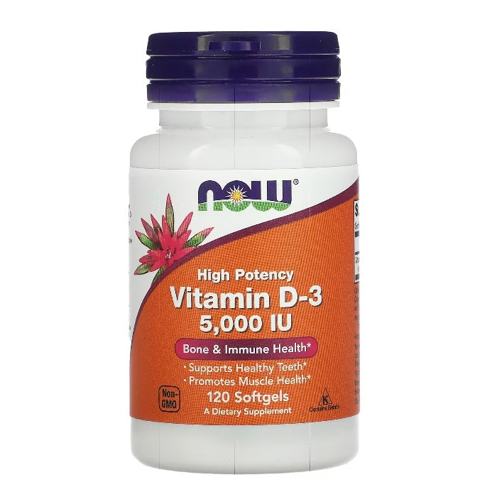 Now Foods High Potency Vitamin D-3 5000IU - 120 Softgels