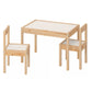 LÄTT Children's Table and 2 Chairs - White|Pine