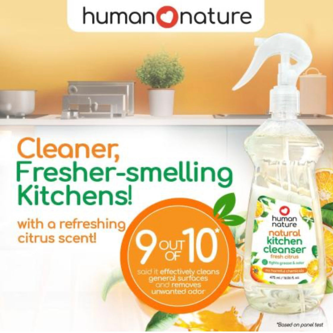 Human Heart Nature Natural Kitchen Cleanser Fresh Citrus 475ml