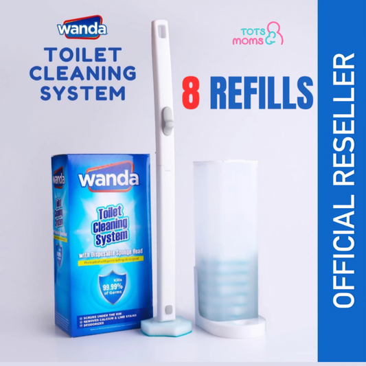 Wanda Toilet Cleaning System Set with 8 Disposable Scrub Pad Refills