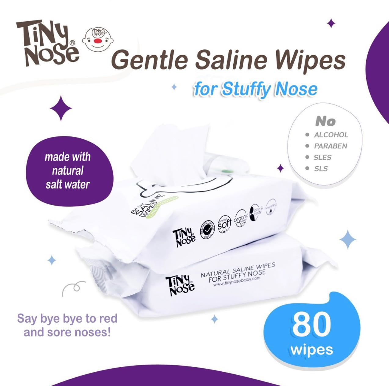 Tiny Nose Natural Saline Baby Wet Wipes