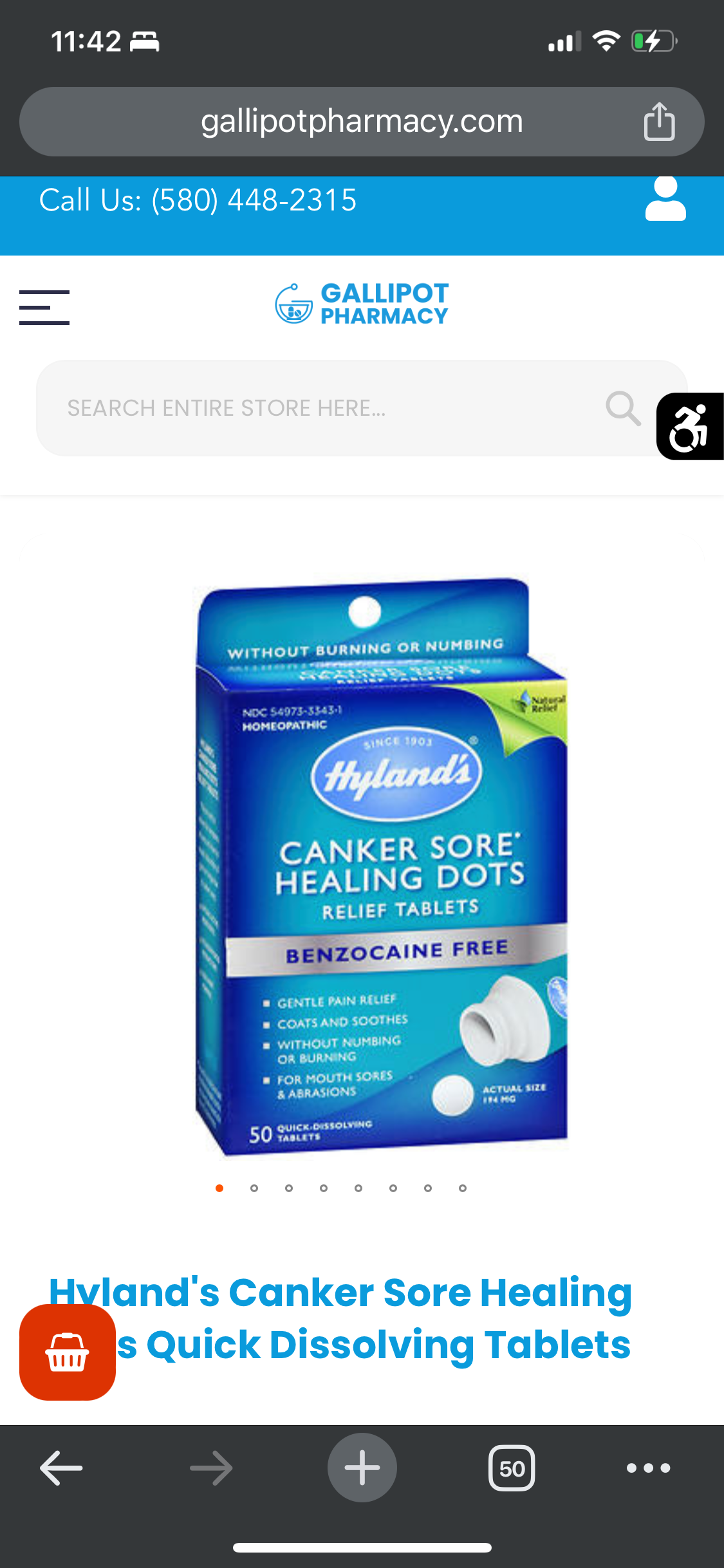 Hyland's Canker Sore Healing Dots Quick Dissolving Tablets