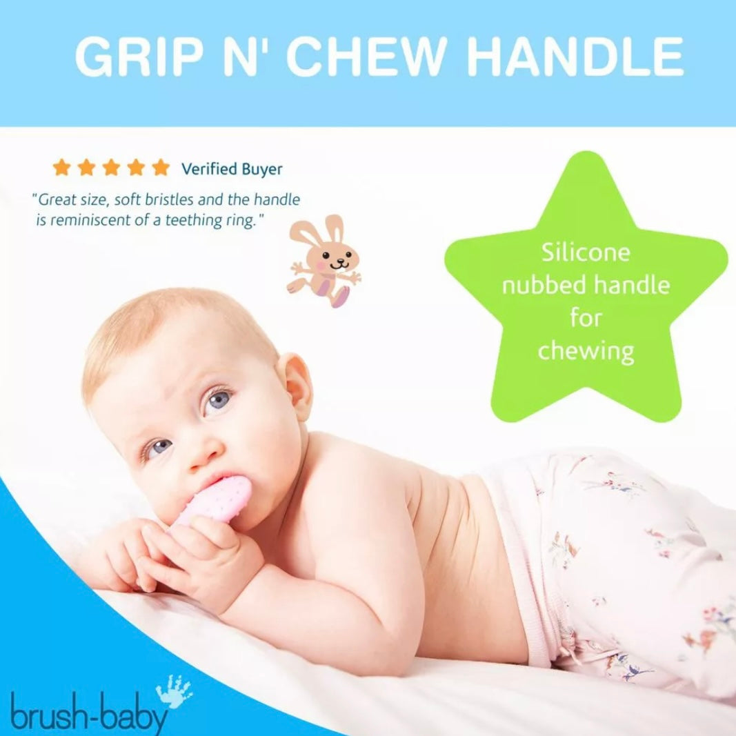 BrushBaby FlossBrush Baby Bristles Toothbrush (0-3 Years)