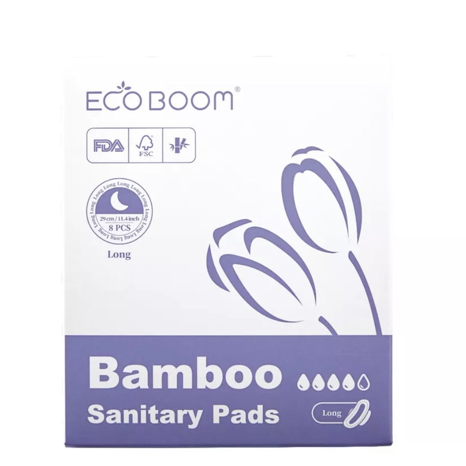 ECO BOOM NIGHT PADS Feminine Biodegradable Bamboo Sanitary Pads