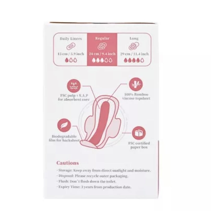 ECO BOOM DAY PADS Feminine Biodegradable Bamboo Sanitary Pads