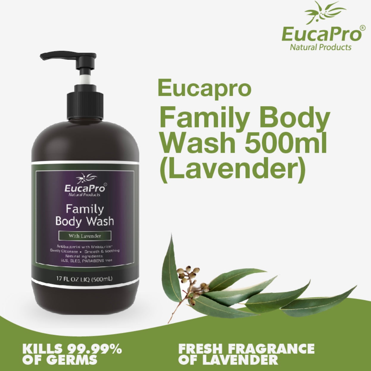 EucaPro Family Body Wash Lavender 500ml