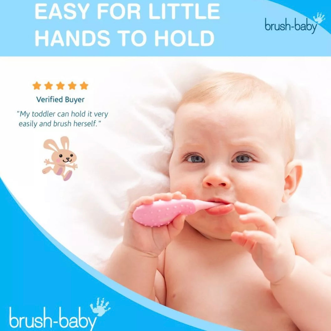 BrushBaby FlossBrush Baby Bristles Toothbrush (0-3 Years)