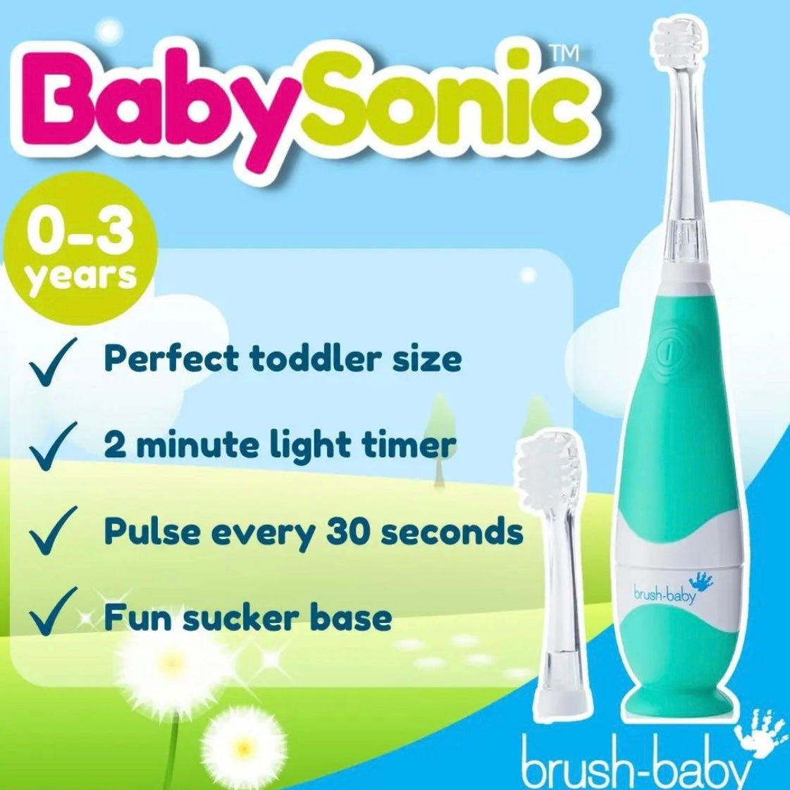 BrushBaby BabySonic Electric Toothbrush for Toddlers