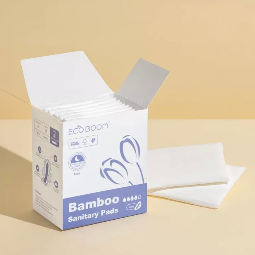 ECO BOOM NIGHT PADS Feminine Biodegradable Bamboo Sanitary Pads