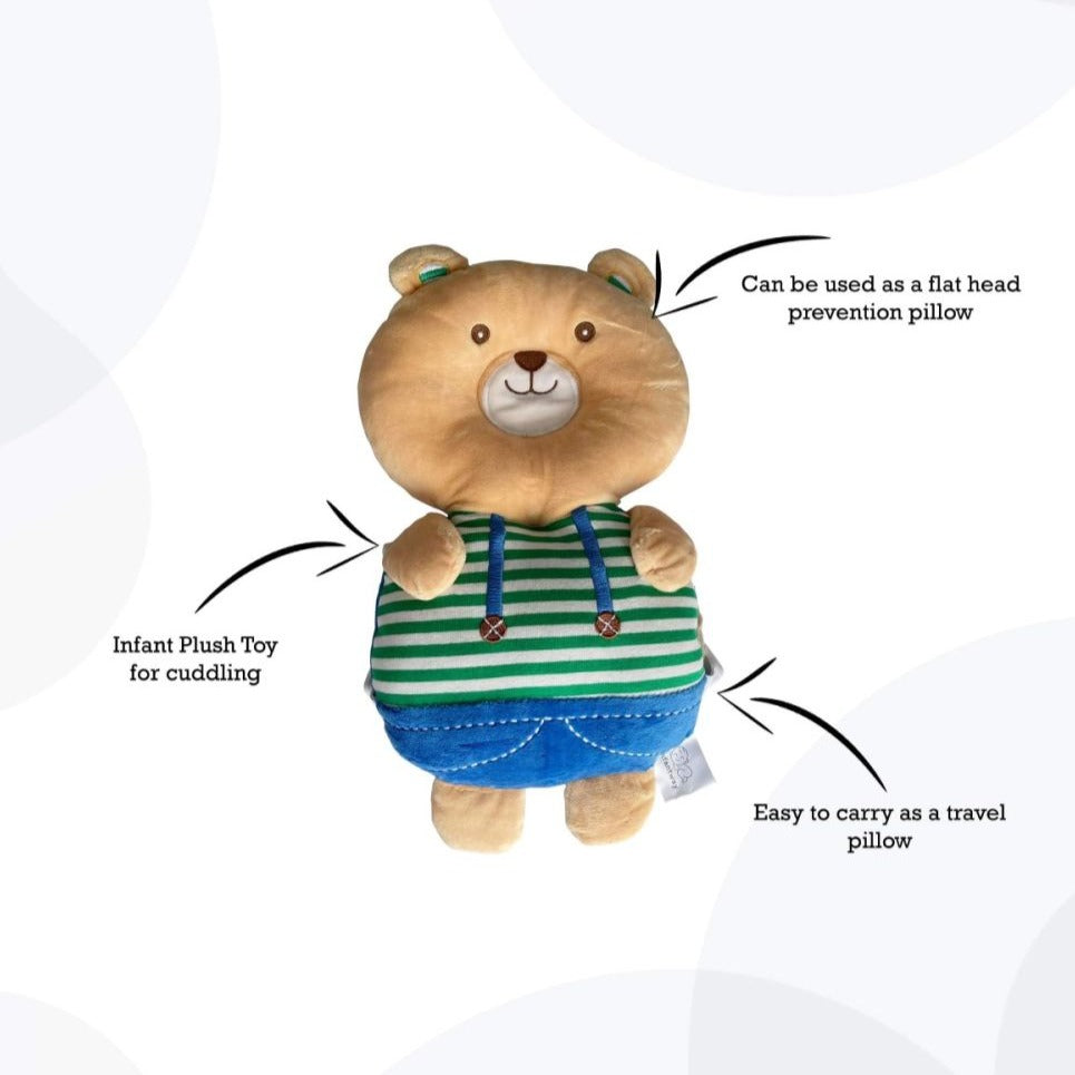 Infantway Huggabear 2-in-1 Infant Plush Toy & Head Protective Pillow