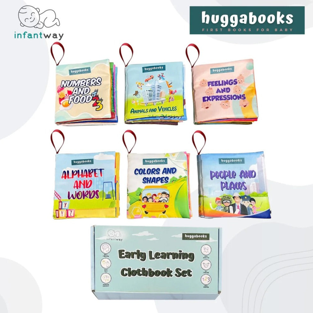 Infantway Huggabooks Early Learning Cloth Book Set