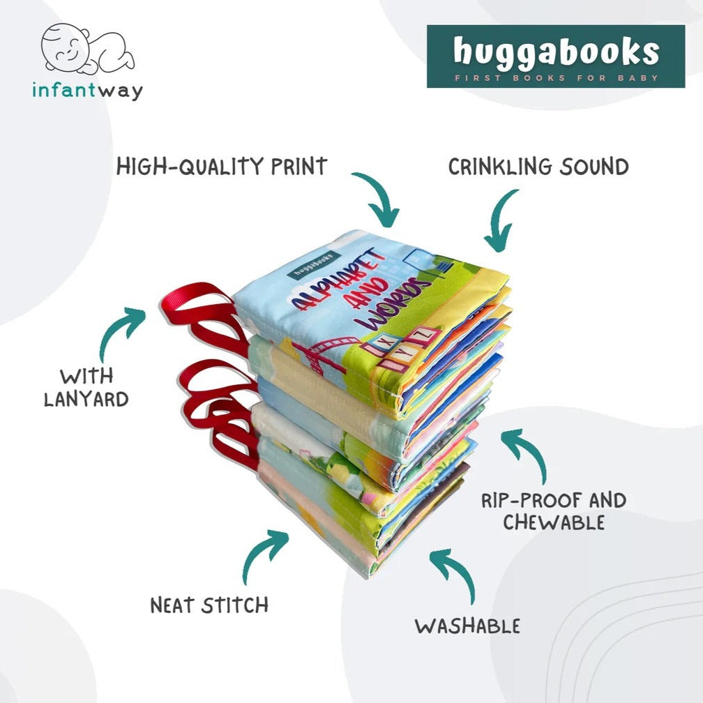 Infantway Huggabooks Early Learning Cloth Book Set