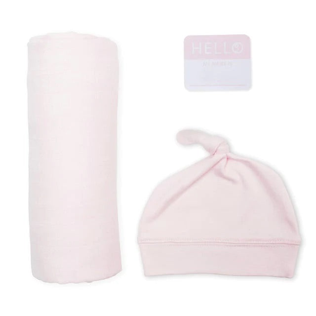 Lulujo Baby Bamboo Bonnet & Swaddle Set