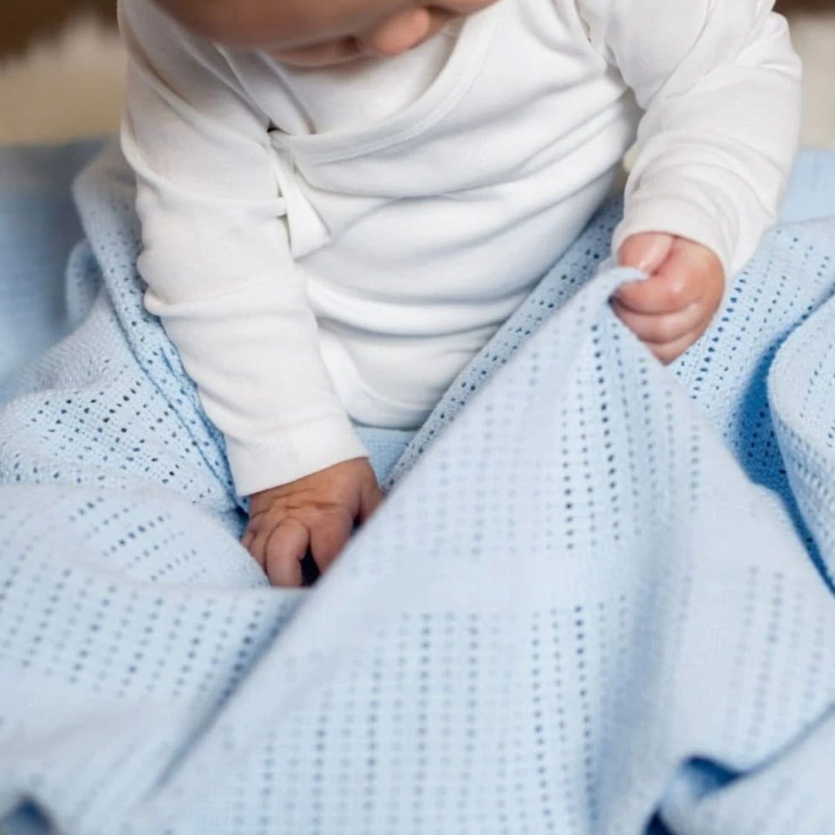 Lulujo Cellular Cotton Baby Blanket