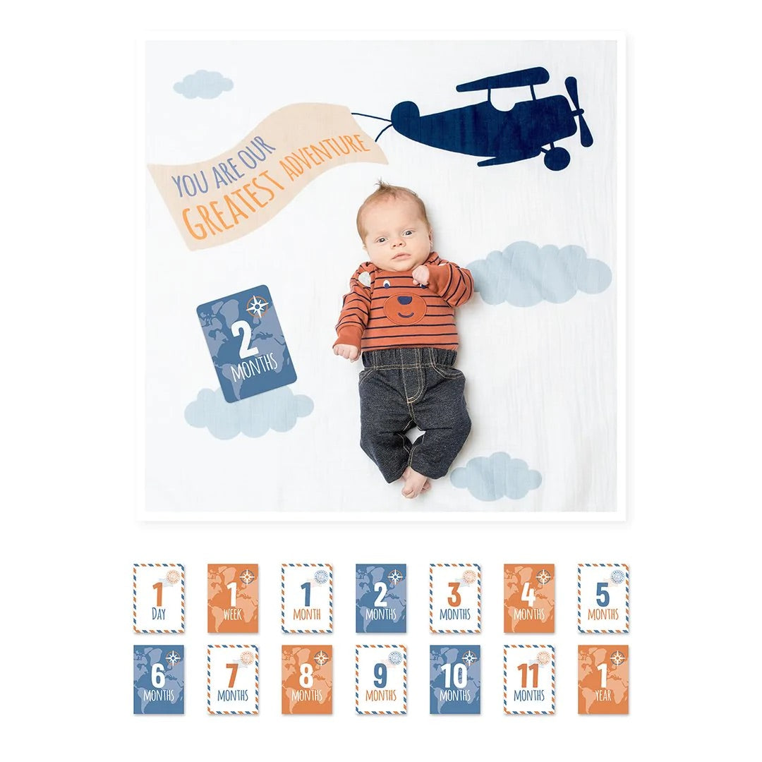 Lulujo Milestone Blanket & Card Set