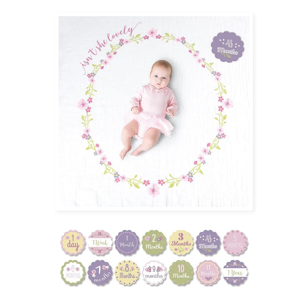 Lulujo Milestone Blanket & Card Set