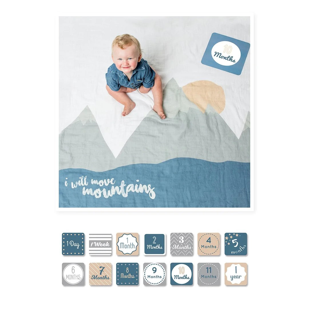 Lulujo Milestone Blanket & Card Set