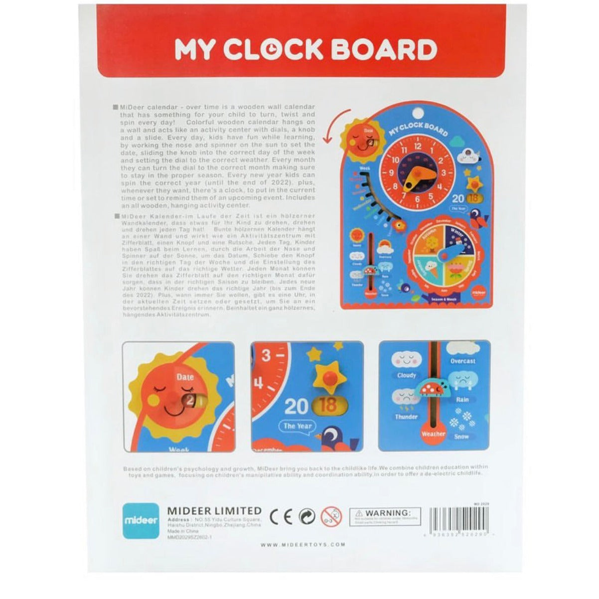 Mideer Educational Puzzle Clock Board