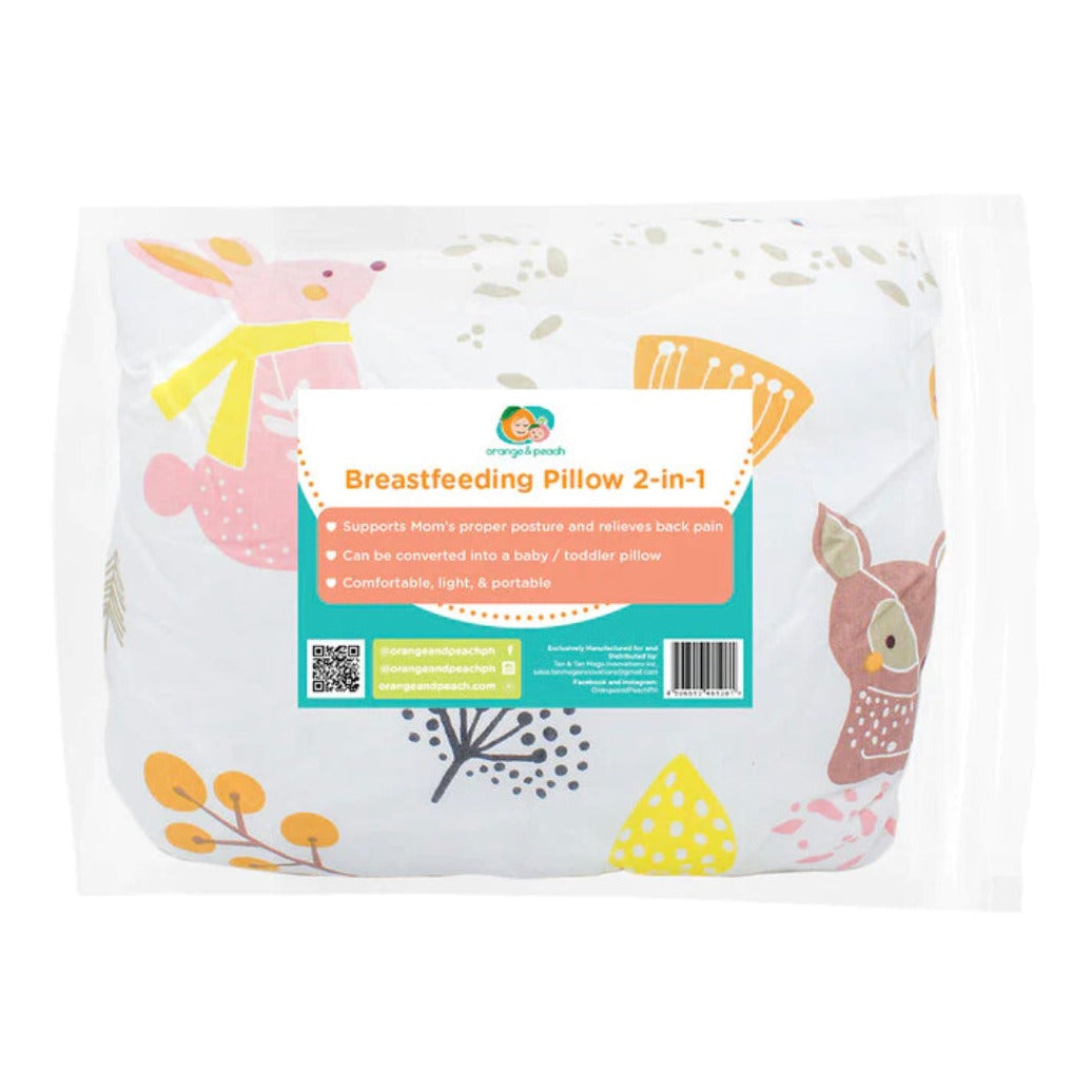 Orange and Peach Breastfeeding Pillow 2-in-1