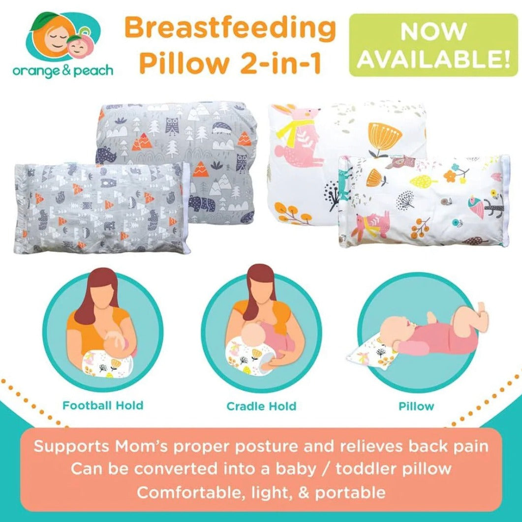 Orange and Peach Breastfeeding Pillow 2-in-1