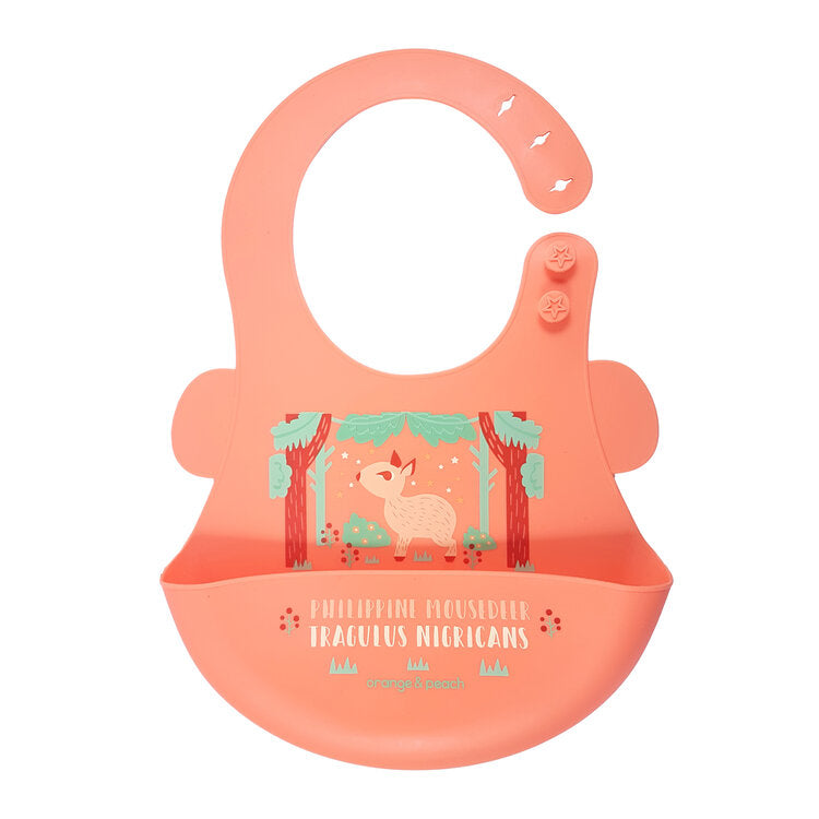 Orange and Peach Silicone Food Bibs