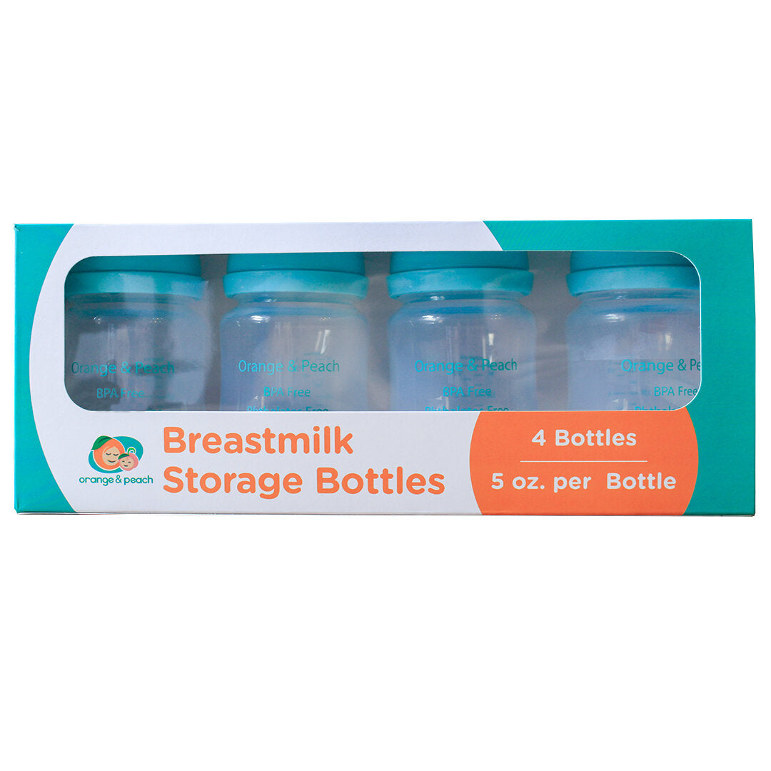 Orange & Peach Breast Milk Storage Bottles