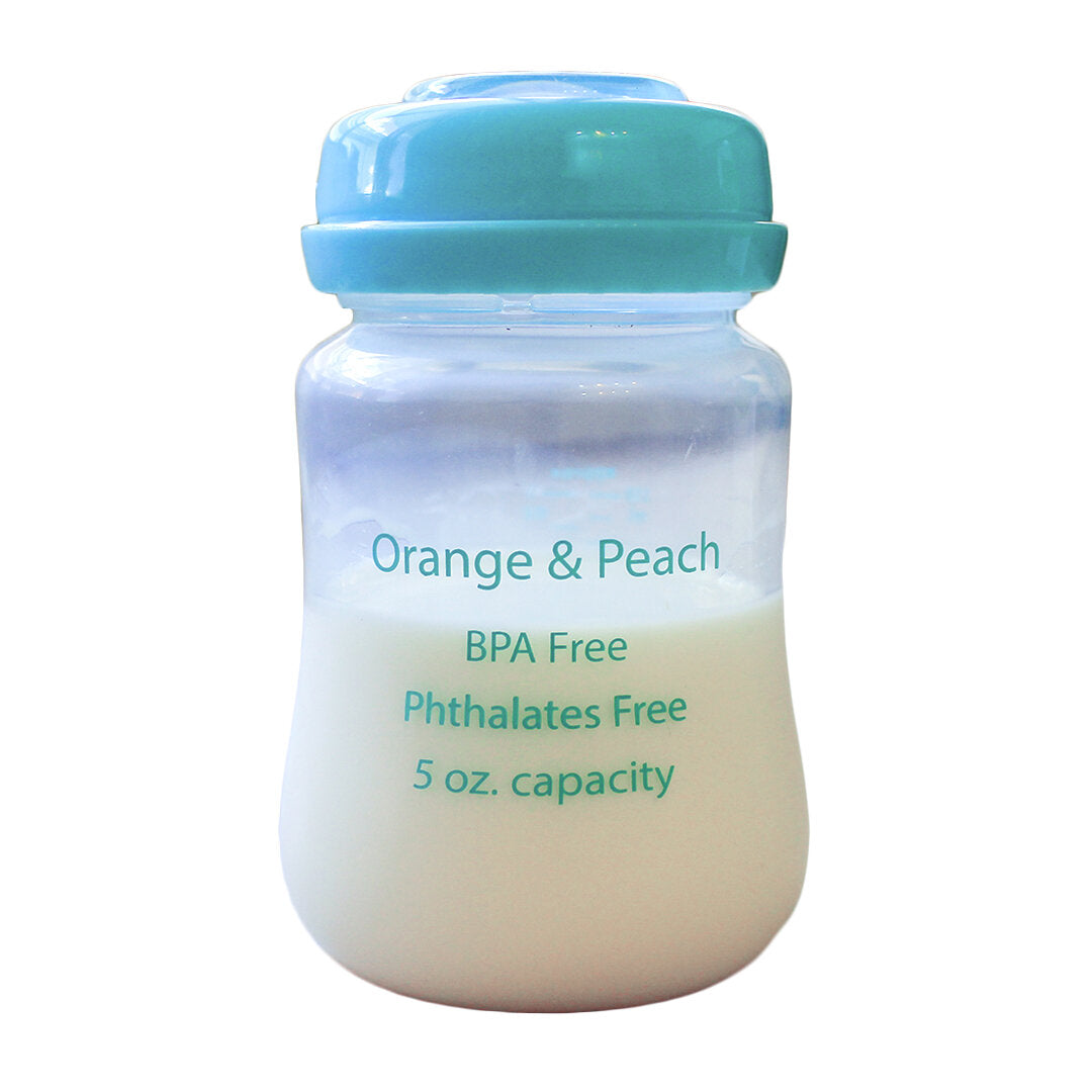 Orange & Peach Breast Milk Storage Bottles