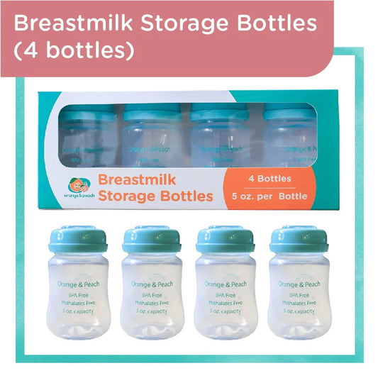 Orange & Peach Breast Milk Storage Bottles