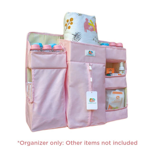 Orange & Peach Premium Crib Organizer / Baby Diaper Caddy