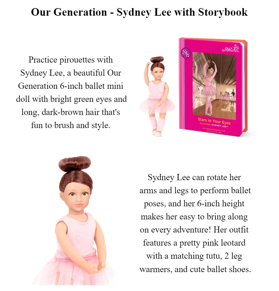 Our Generation Sydney Lee Ballet Doll w/ Storybook